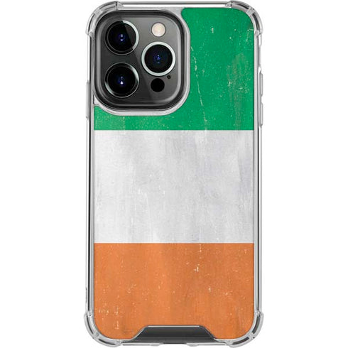 Ireland Flag Distressed iPhone 14 Pro Clear Case
